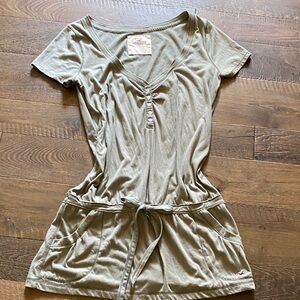 Hollister Olive Mini Dress with Button Detail